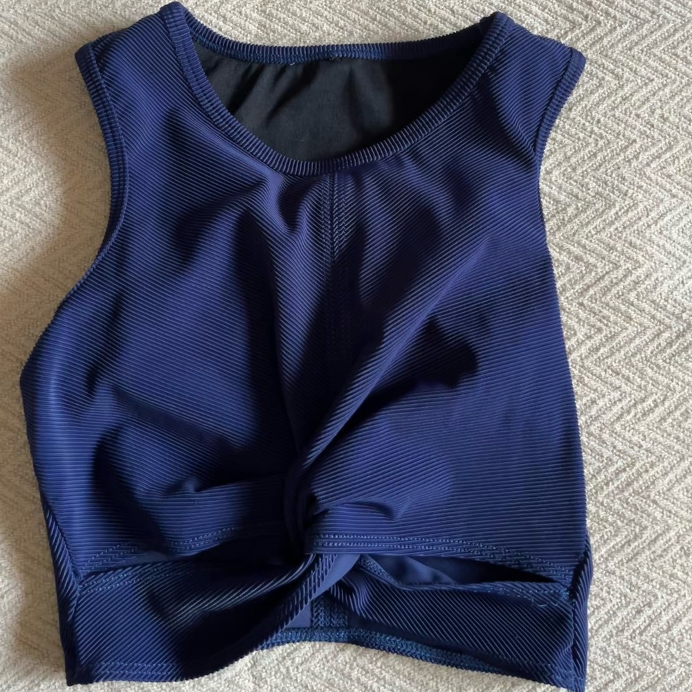 Navy blue rubbed thick top